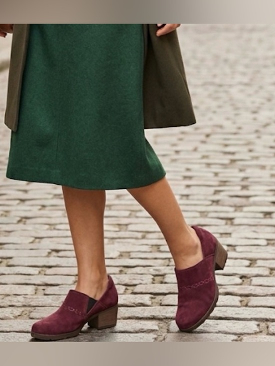 Earth Origins Shoes - Earth Origins Burgundy Suede Slip-On Flats